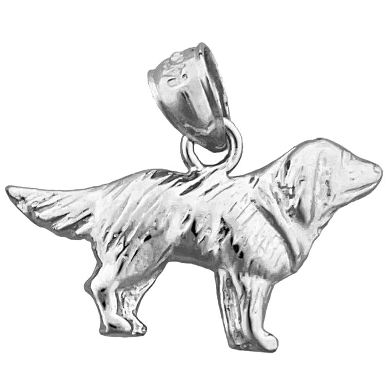 14K Gold Friendly Dog Pendant