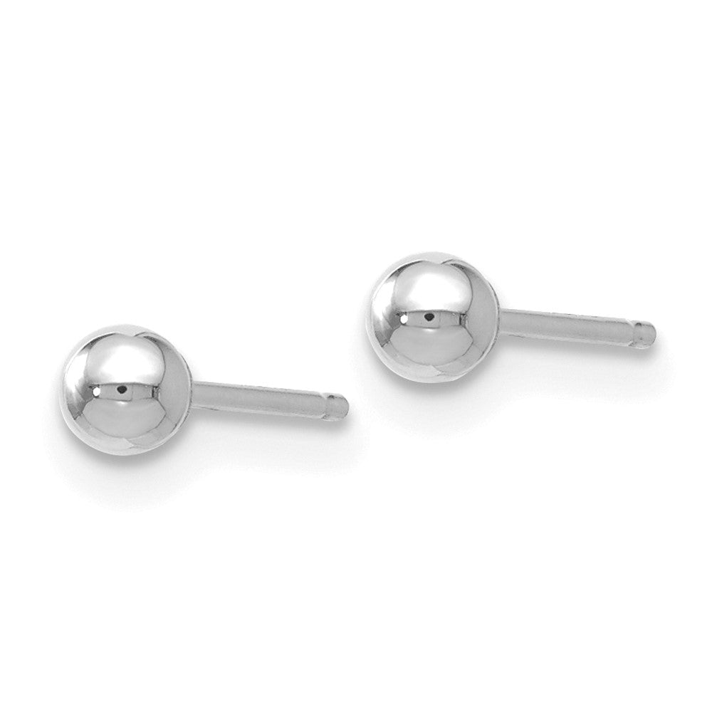 14K White Gold Polished 3mm Ball Post Earrings