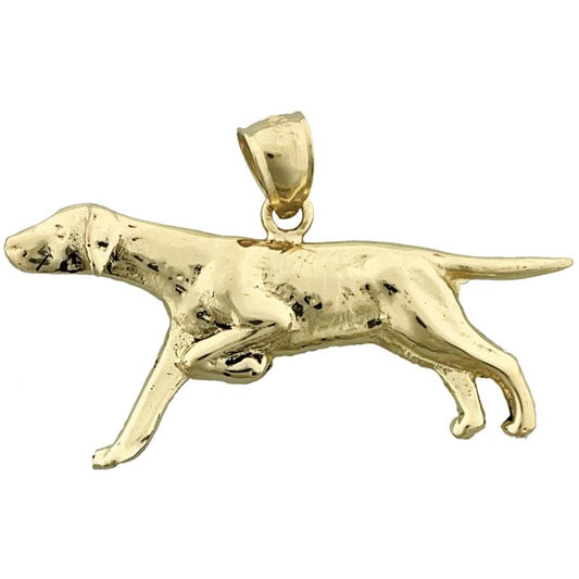 14K Gold 40MM English Pointer Pendant