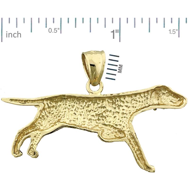 14K Gold 40MM English Pointer Pendant