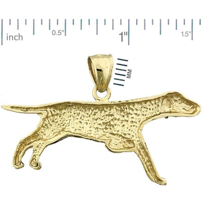 14K Gold 40MM English Pointer Pendant