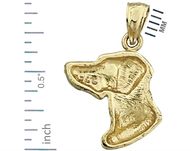 14K Gold Labrador Retriever Side View Head Charm