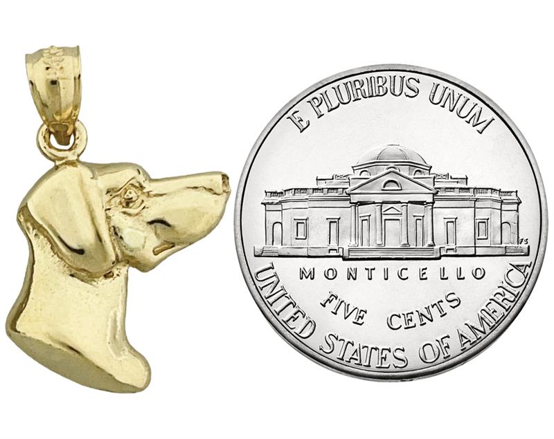 14K Gold Labrador Retriever Side View Head Charm