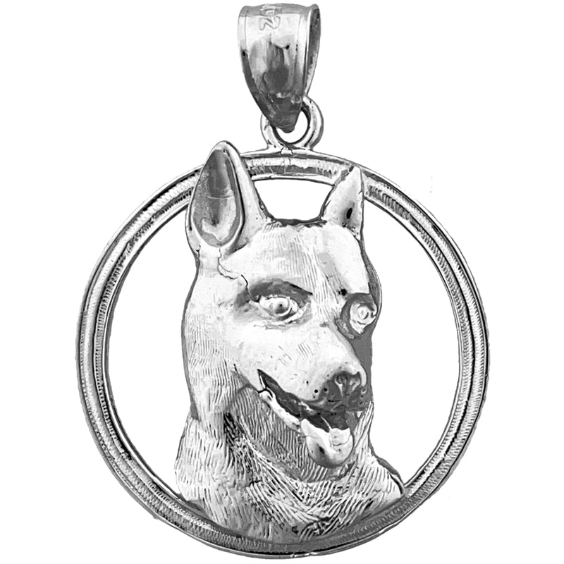 14K Gold Dog Face Pendant