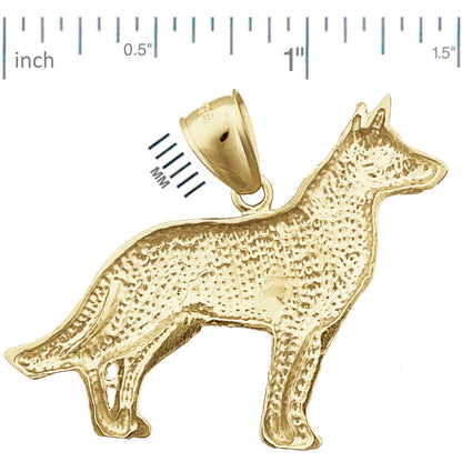 14K Gold German Shepherd Pendant