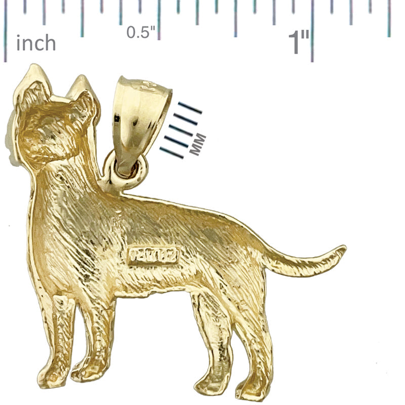 14K Gold Chihuahua Pendant