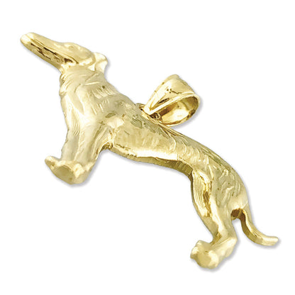 14K Gold Standing Greyhound Pendant