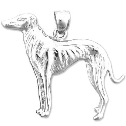 14K Gold Standing Greyhound Pendant