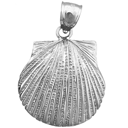 14K Gold 22 MM Scallop Shell Pendant
