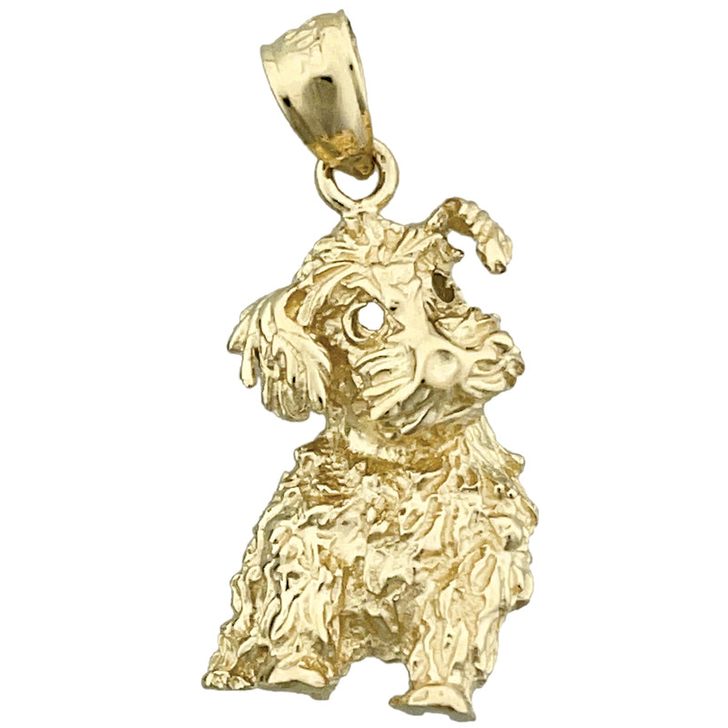 14K Gold Poodle Puppy Pendant