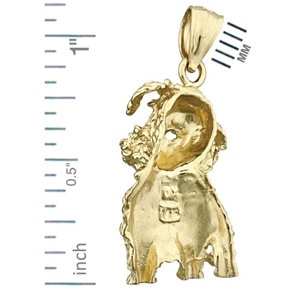 14K Gold Poodle Puppy Pendant
