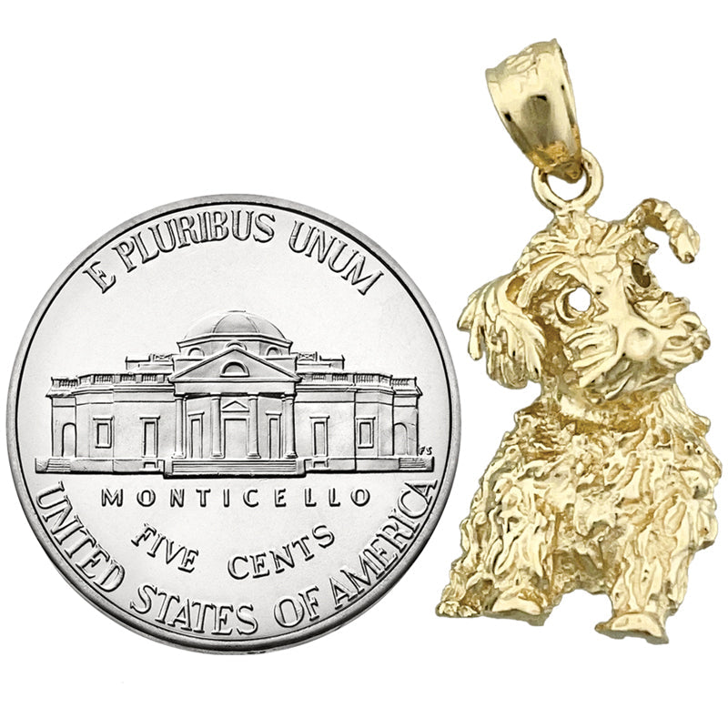 14K Gold Poodle Puppy Pendant