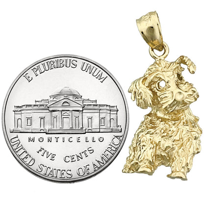 14K Gold Poodle Puppy Pendant