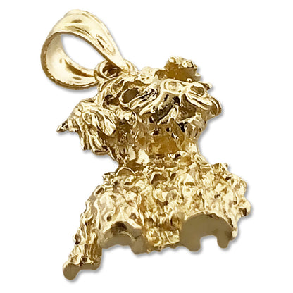 14K Gold Poodle Puppy Pendant