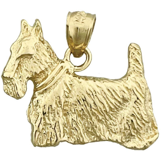 14K Gold Scottish Terrier Pendant