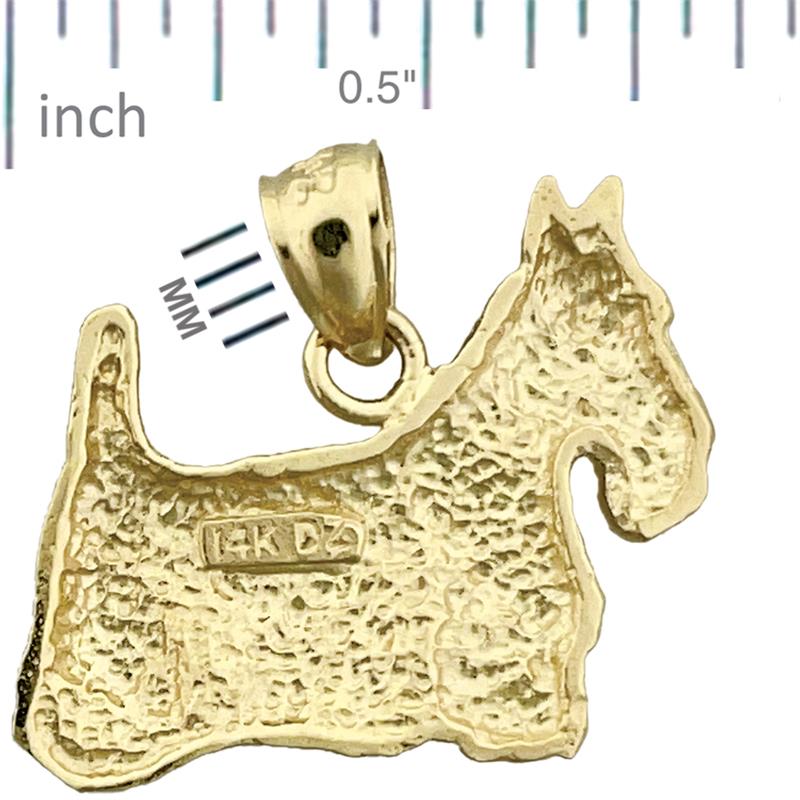 14K Gold Scottish Terrier Pendant
