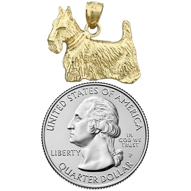 14K Gold Scottish Terrier Pendant