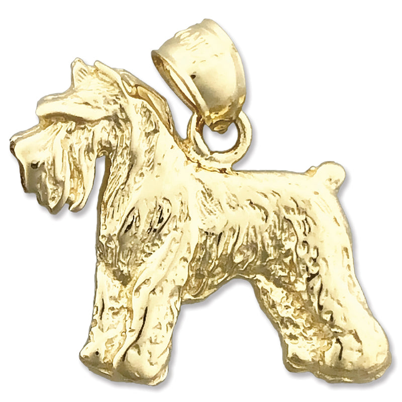 14K Gold Miniature Schnauzer Pendant