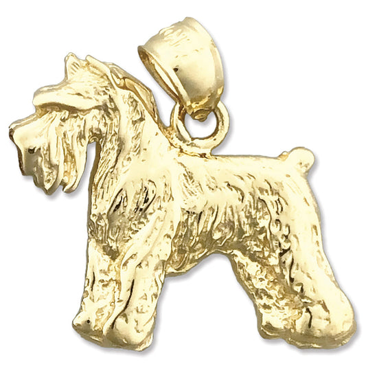 14K Gold Miniature Schnauzer Pendant