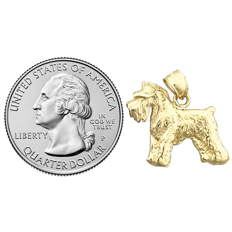 14K Gold Miniature Schnauzer Pendant