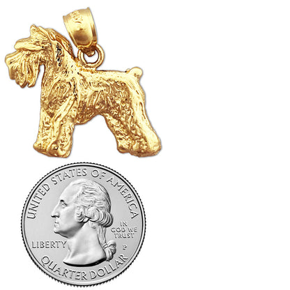14K Gold Schnauzer Pendant