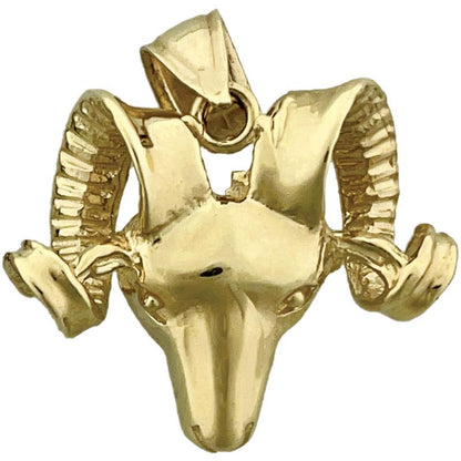 14K Gold Ram Head Pendant