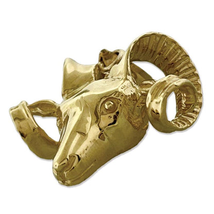 14K Gold Ram Head Pendant