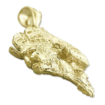 14K Gold 32MM Ram&#39;s Head Pendant