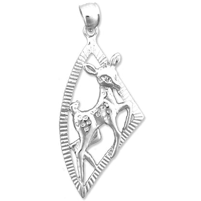 14K Gold Bambi Deer Pendant Medallion