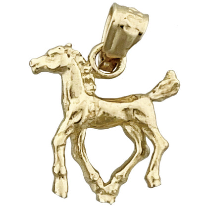 14K Gold 3D Horse Calf Charm