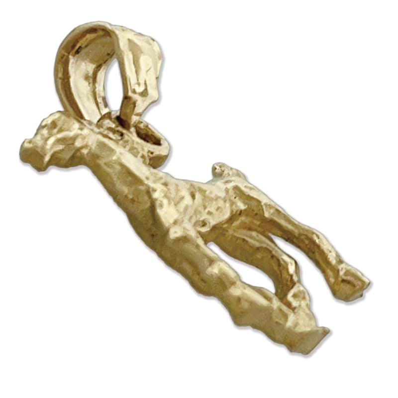 14K Gold 3D Horse Calf Charm