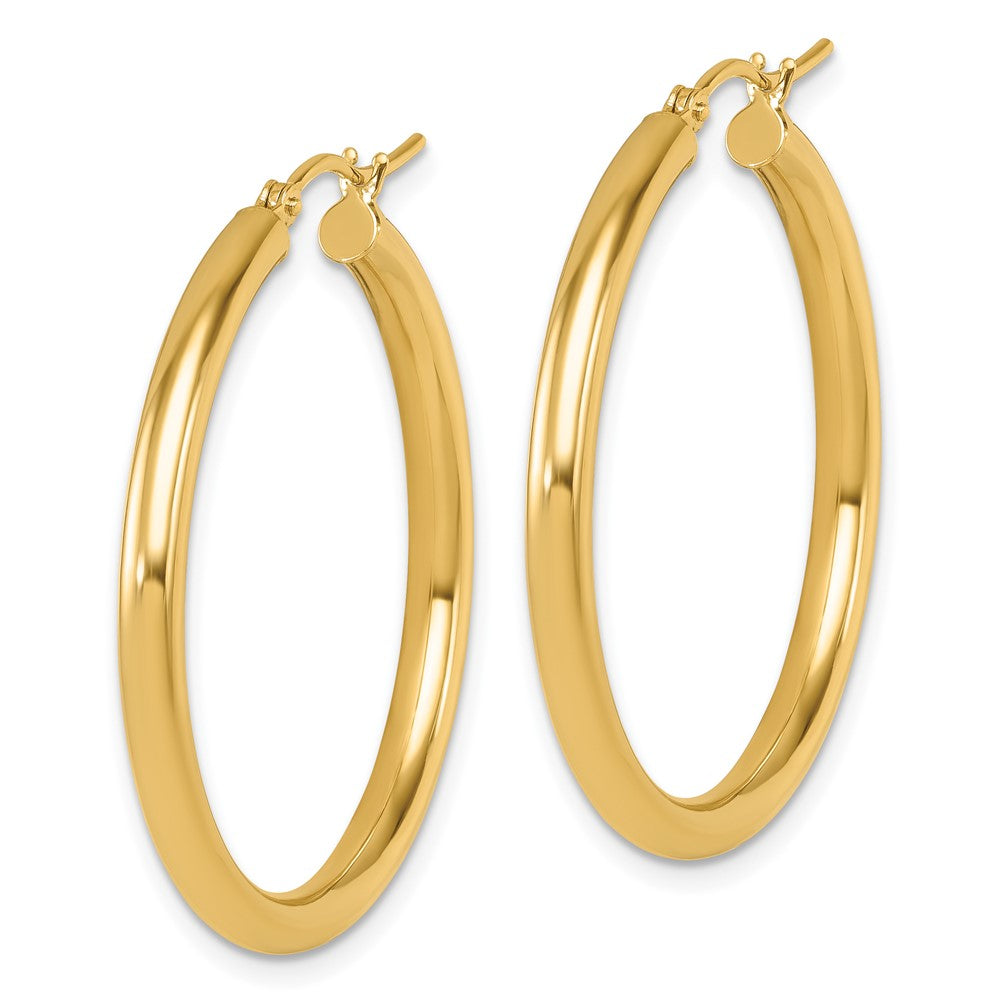 14K Yellow Gold Polished Hoop Earrings