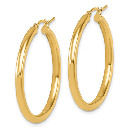 14K Yellow Gold Polished Hoop Earrings