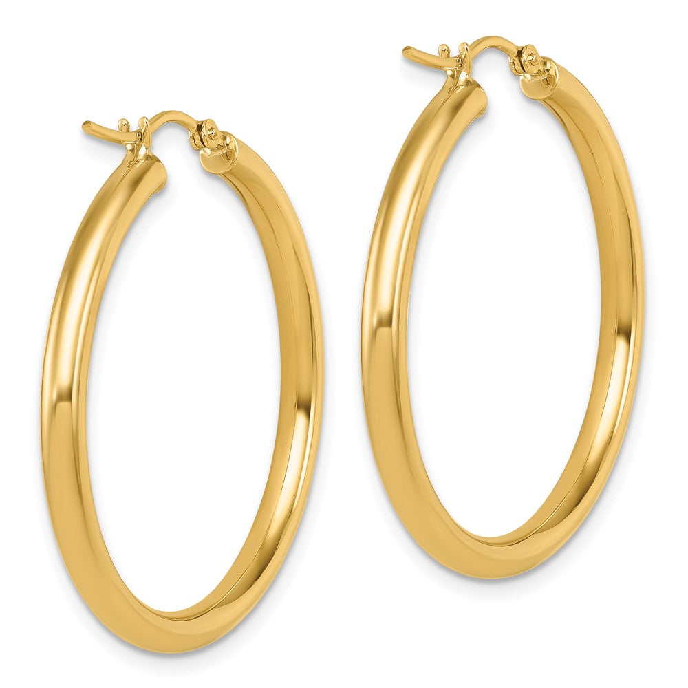 14K Yellow Gold Polished Hoop Earrings