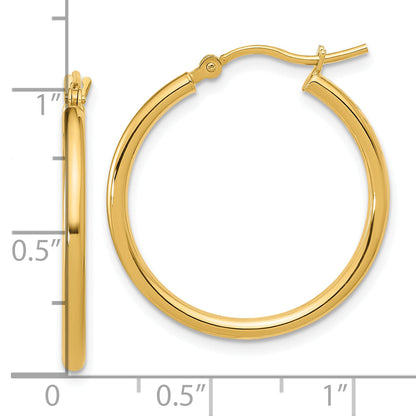 14k Yellow Gold 14K 2x25mm Polished Hoop Earrings