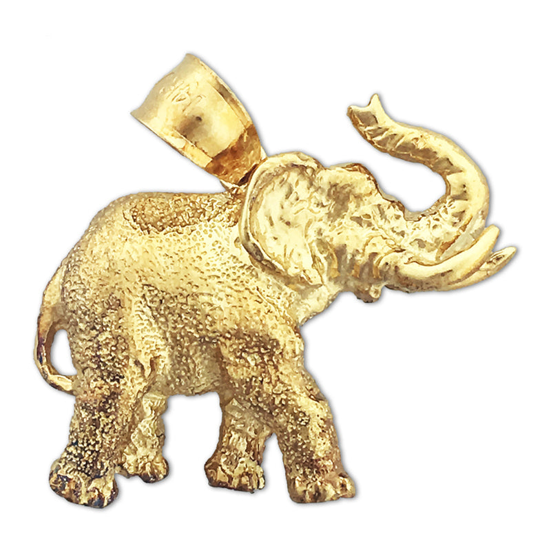 14K Gold Elephant with Tusks Pendant
