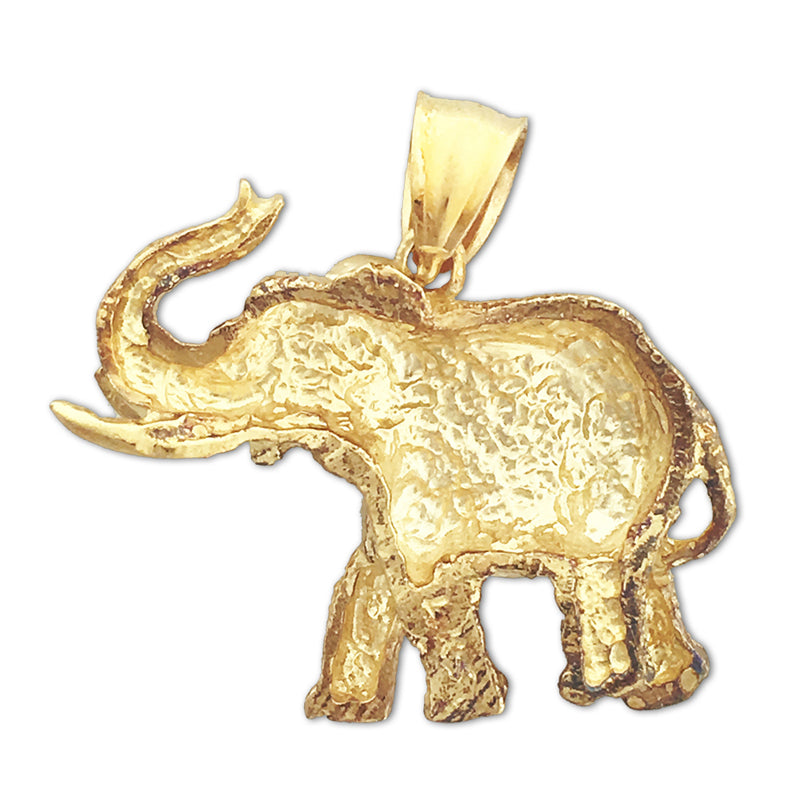 14K Gold Elephant with Tusks Pendant