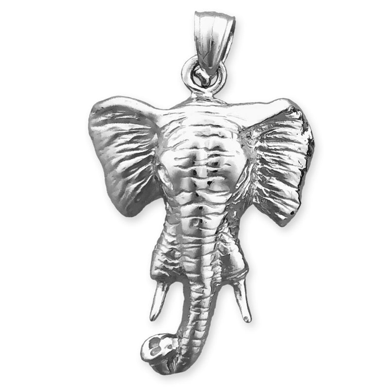 14K Gold 24MM Elephant Head Pendant