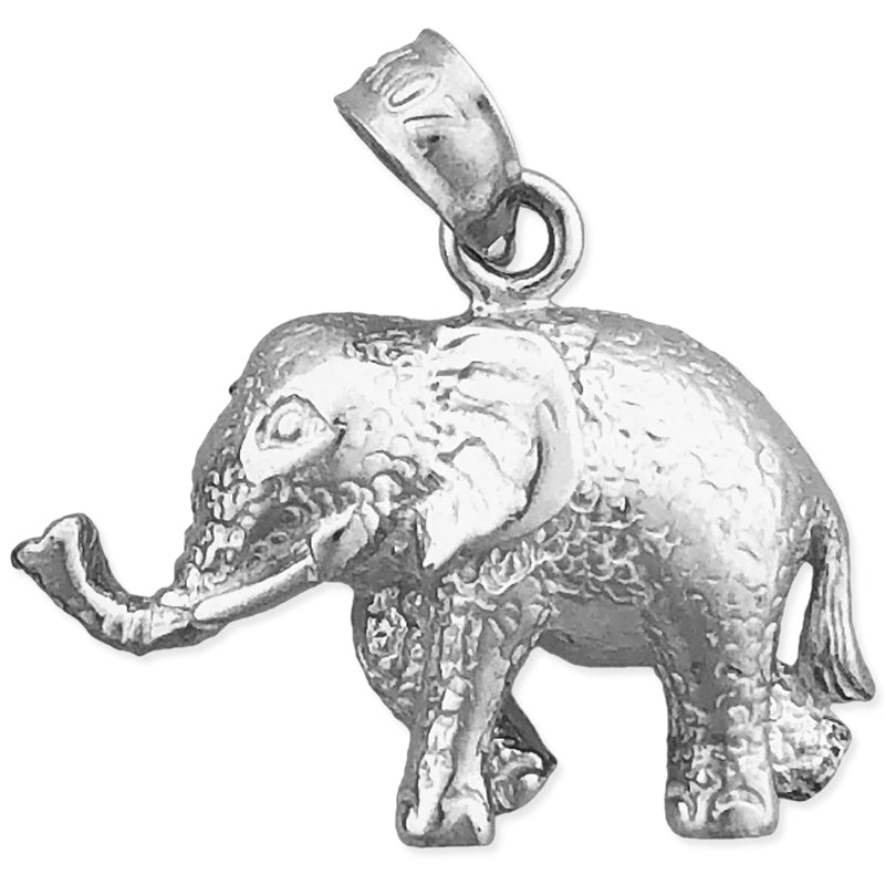 14K Gold Elephant with Long Trunk Charm