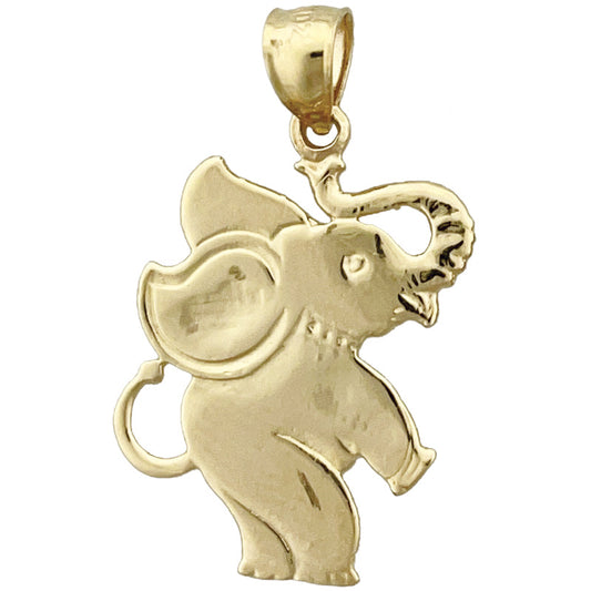 14K Gold 23MM Silhouette Elephant Pendant
