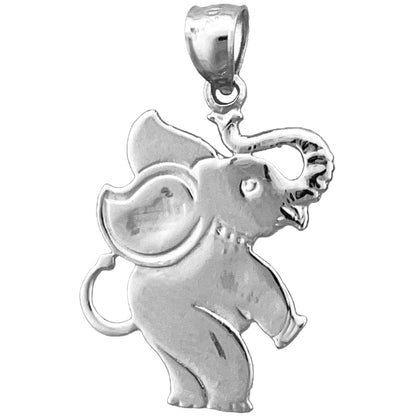 14K Gold 23MM Silhouette Elephant Pendant