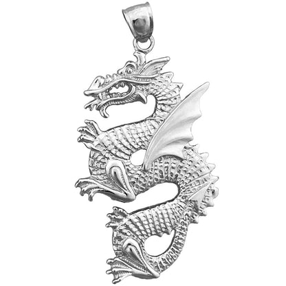 14K Gold Serpent Dragon Pendant