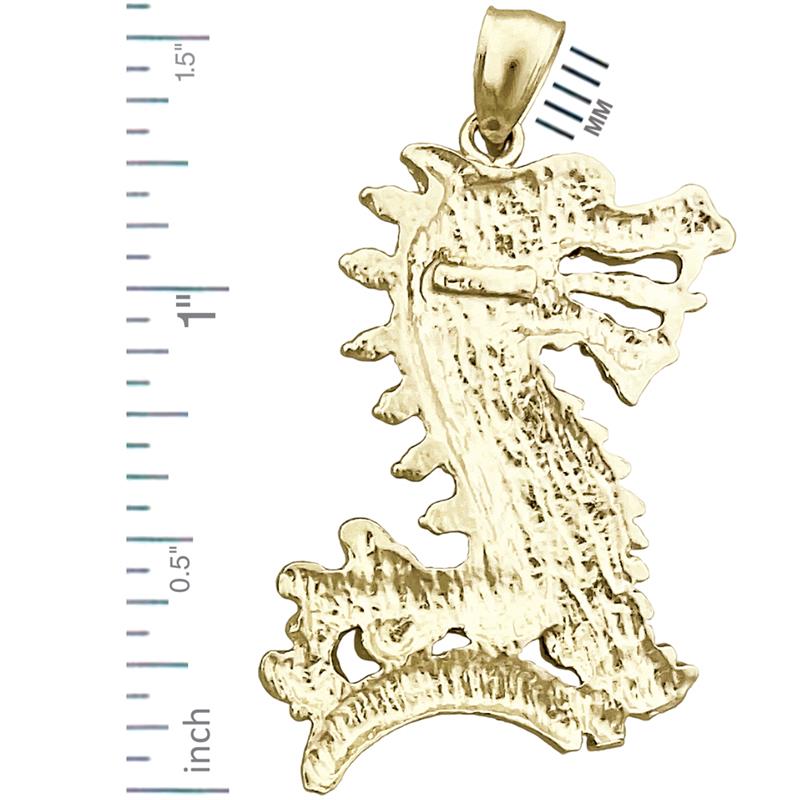 14K Gold Chinese Dragon Pendant