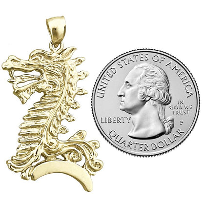 14K Gold Chinese Dragon Pendant