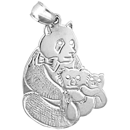 14K Gold Panda Bear with Cubs Pendant