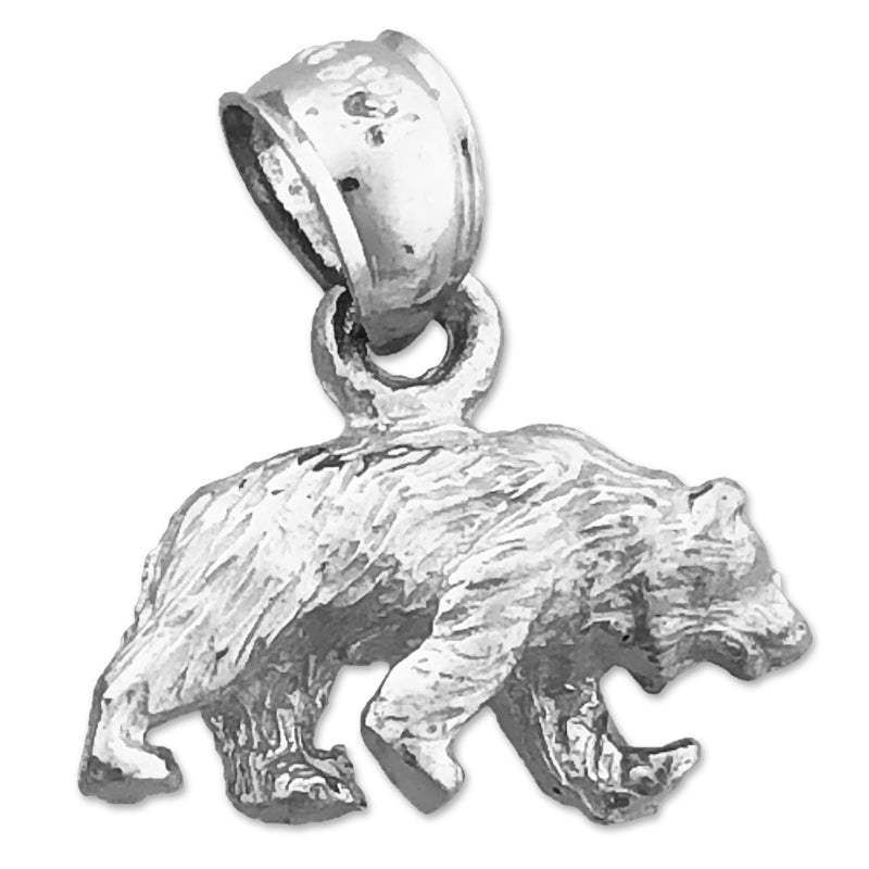 14K Gold 3D Grizzly Bear Charm