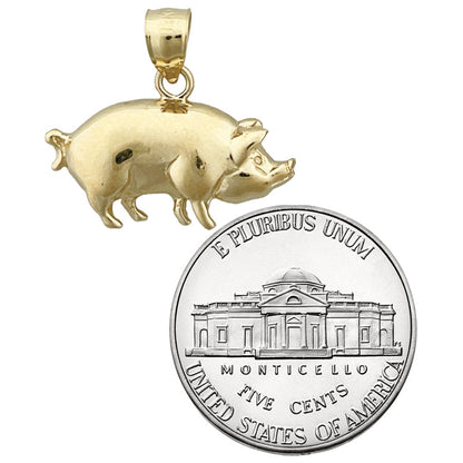 14K Gold Pot Bellied Pig Charm