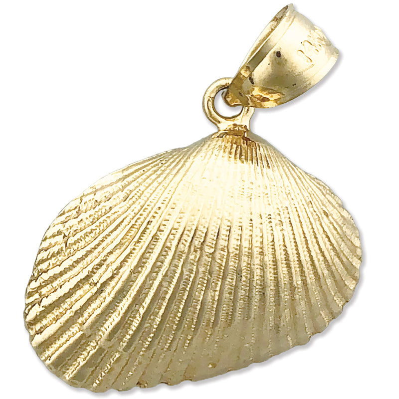 14K Gold Mollusc Clam Seashell Pendant