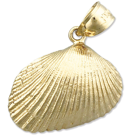 14K Gold Mollusc Clam Seashell Pendant