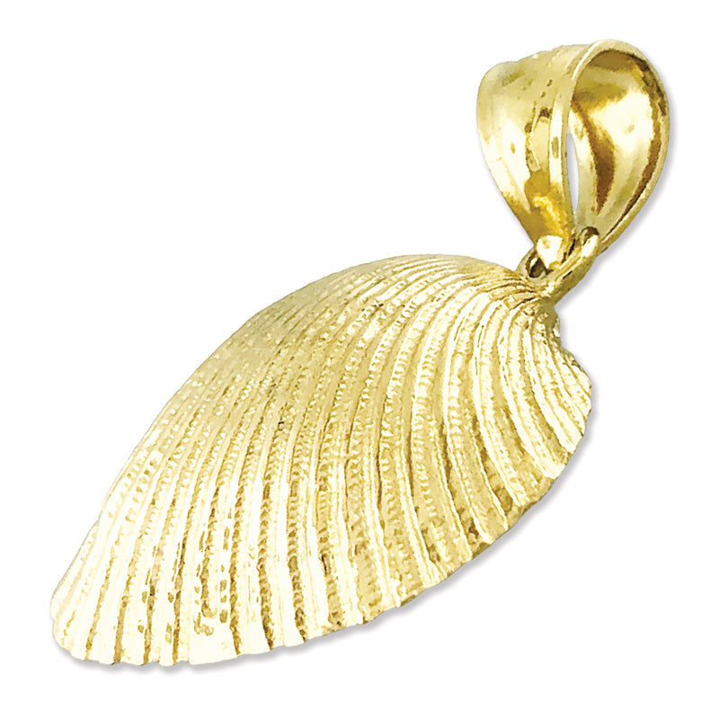 14K Gold Mollusc Clam Seashell Pendant